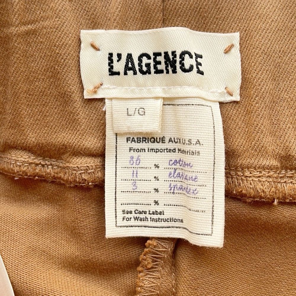 L’AGENCE coated skinny jeans in tan Rochelle high rise pull on legging. L/G - Picture 8 of 9
